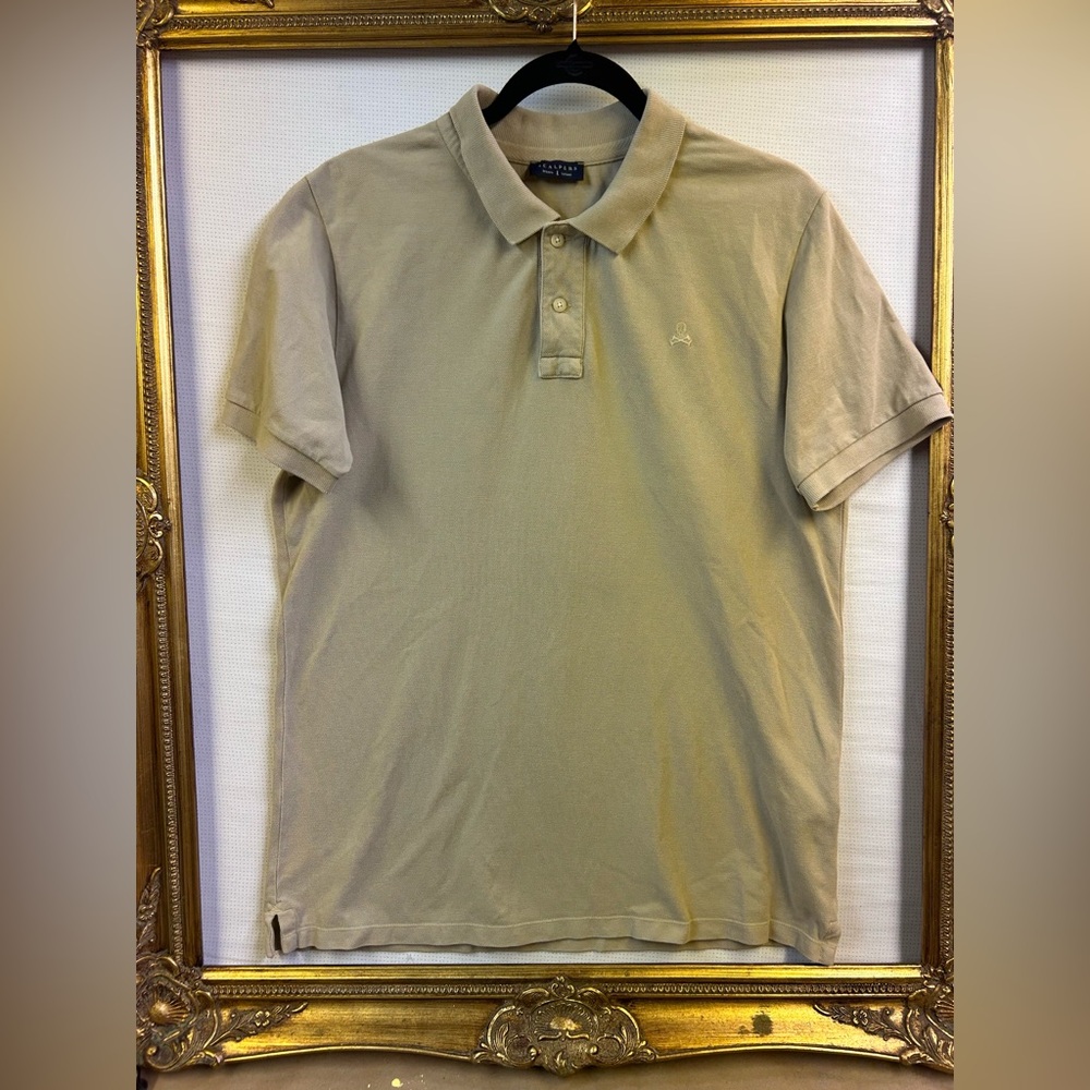 Scalpers Beige Polo Shirt L